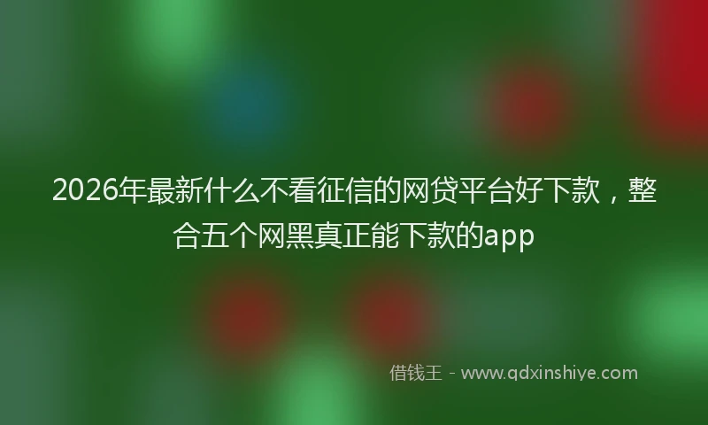2026年最新什么不看征信的网贷平台好下款，整合五个网黑真正能下款的app