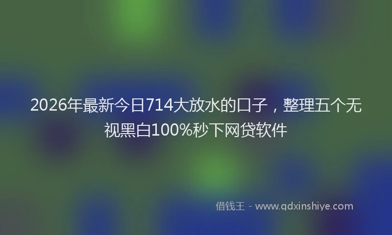 2026年最新今日714大放水的口子,整理五个无视黑白100%秒下网贷软件