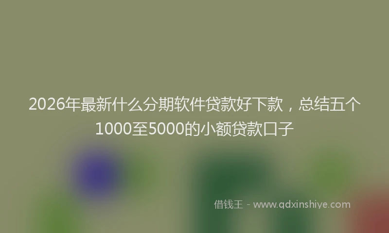2026年最新什么分期软件贷款好下款，总结五个1000至5000的小额贷款口子