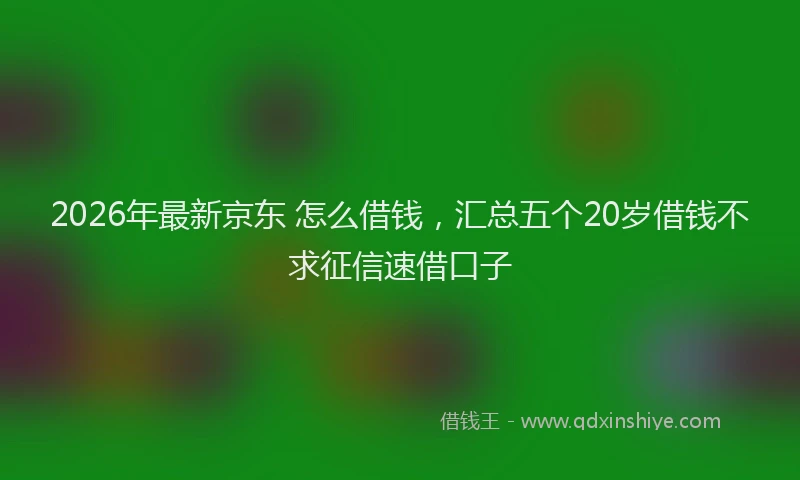 2026年最新京东 怎么借钱，汇总五个20岁借钱不求征信速借口子