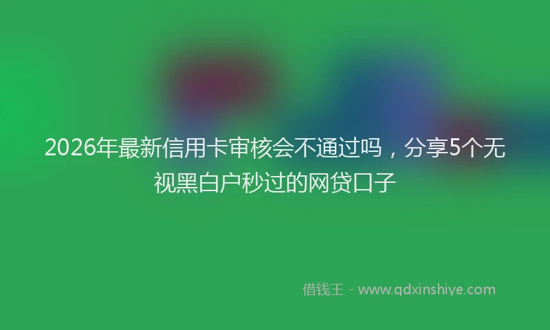 2026年最新信用卡审核会不通过吗，分享5个无视黑白户秒过的网贷口子