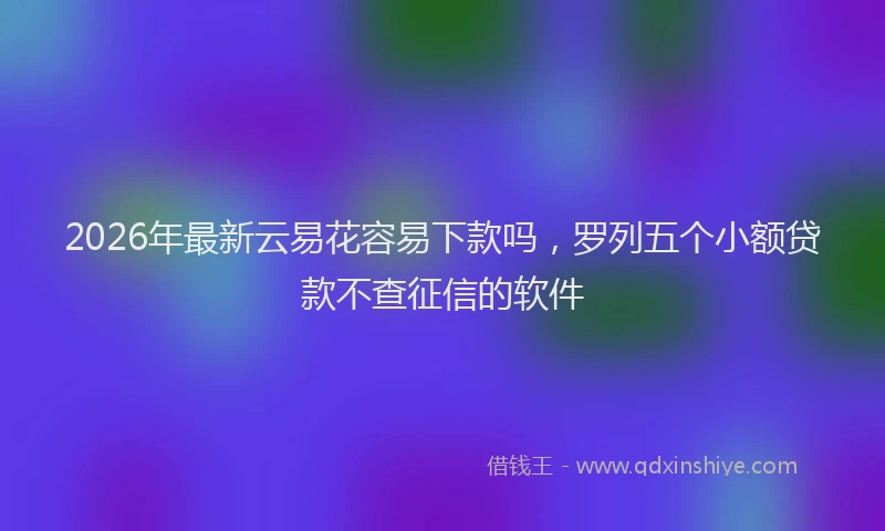 2026年最新云易花容易下款吗，罗列五个小额贷款不查征信的软件