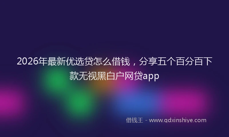 2026年最新优选贷怎么借钱，分享五个百分百下款无视黑白户网贷app