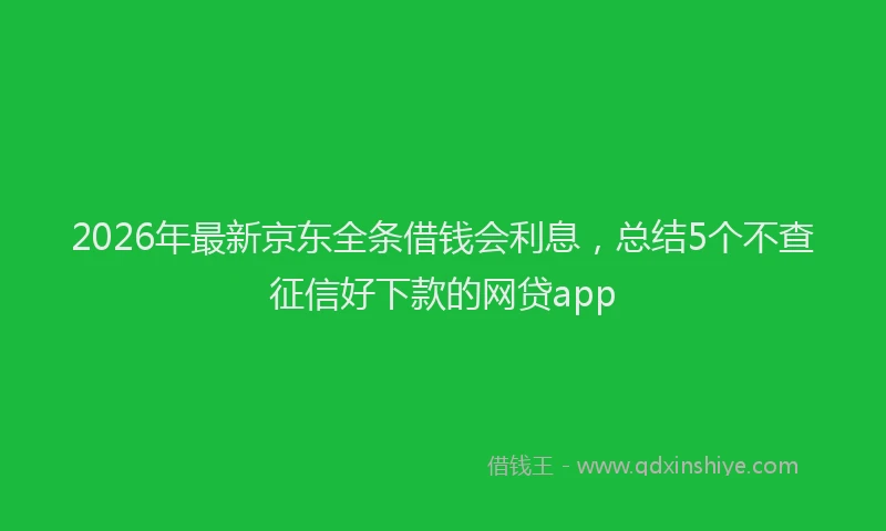 2026年最新京东全条借钱会利息，总结5个不查征信好下款的网贷app