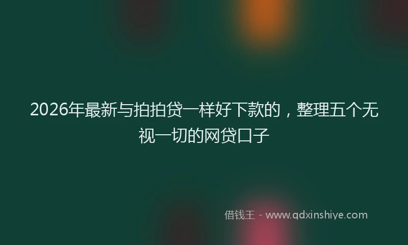2026年最新与拍拍贷一样好下款的，整理五个无视一切的网贷口子