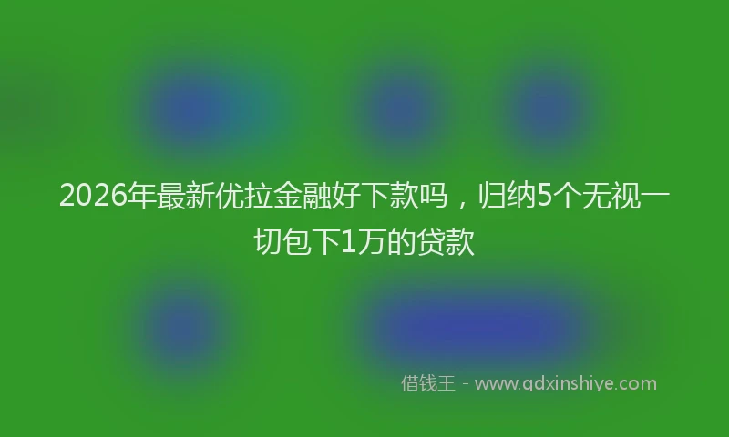 2026年最新优拉金融好下款吗,归纳5个无视一切包下1万的贷款