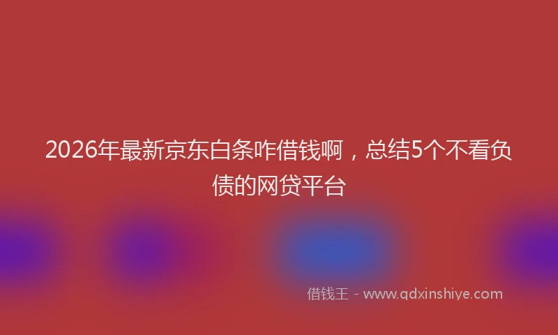 2026年最新京东白条咋借钱啊，总结5个不看负债的网贷平台
