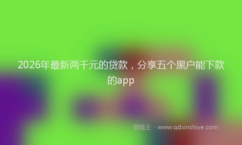 2026年最新两千元的贷款，分享五个黑户能下款的app