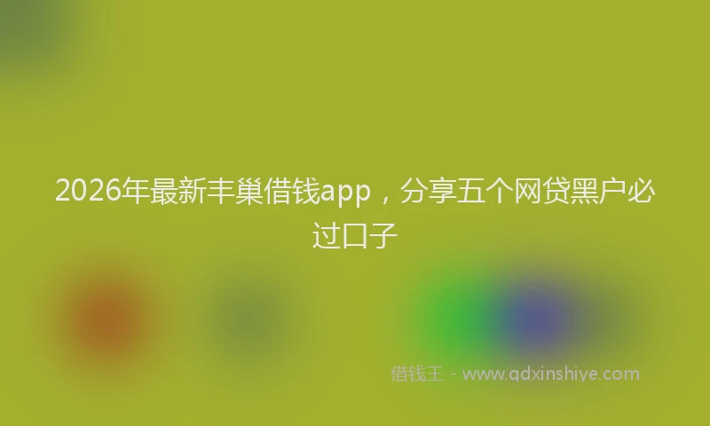 2026年最新丰巢借钱app，分享五个网贷黑户必过口子
