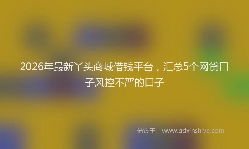 2026年最新丫头商城借钱平台，汇总5个网贷口子风控不严的口子