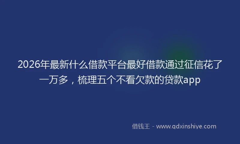 2026年最新什么借款平台最好借款通过征信花了一万多，梳理五个不看欠款的贷款app