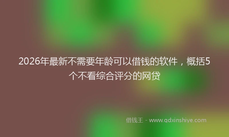 2026年最新不需要年龄可以借钱的软件，概括5个不看综合评分的网贷