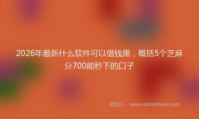 2026年最新什么软件可以借钱黑,概括5个芝麻分700能秒下的口子