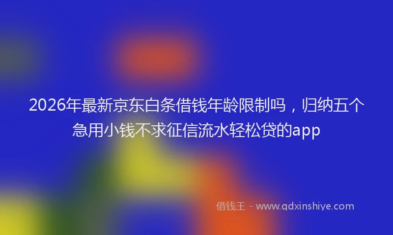 2026年最新京东白条借钱年龄限制吗,归纳五个急用小钱不求征信流水轻松贷的app