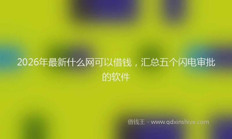 2026年最新什么网可以借钱,汇总五个闪电审批的软件