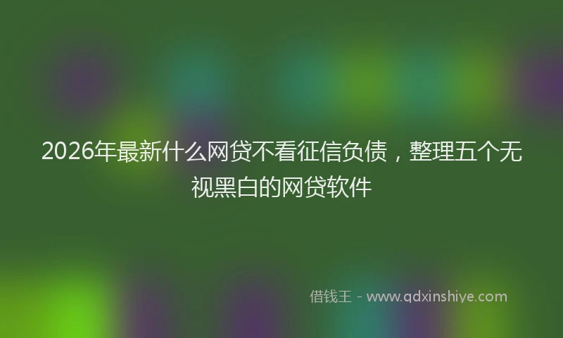 2026年最新什么网贷不看征信负债,整理五个无视黑白的网贷软件