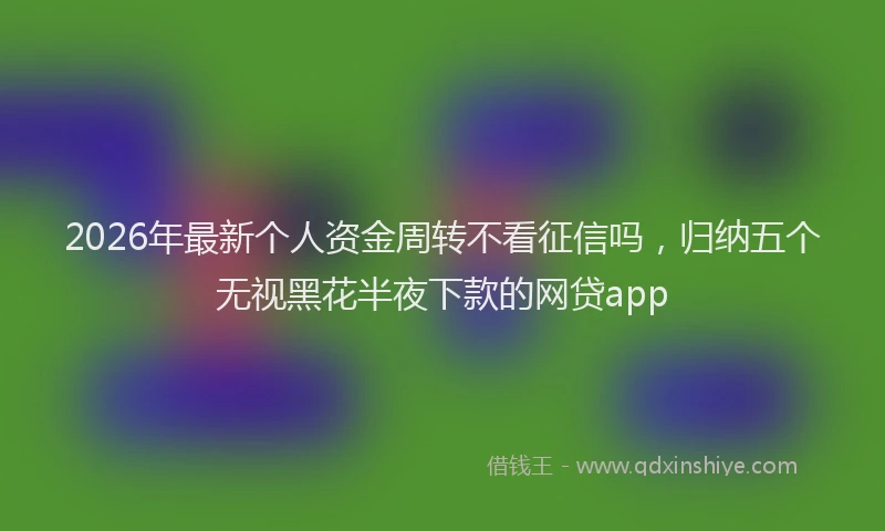 2026年最新个人资金周转不看征信吗,归纳五个无视黑花半夜下款的网贷app