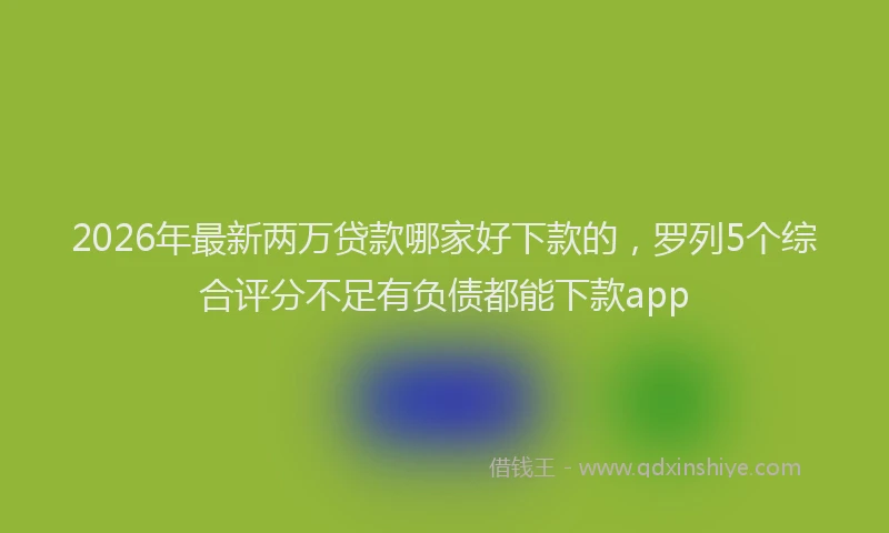 2026年最新两万贷款哪家好下款的,罗列5个综合评分不足有负债都能下款app