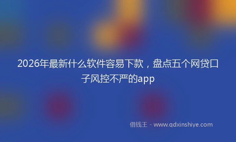 2026年最新什么软件容易下款，盘点五个网贷口子风控不严的app