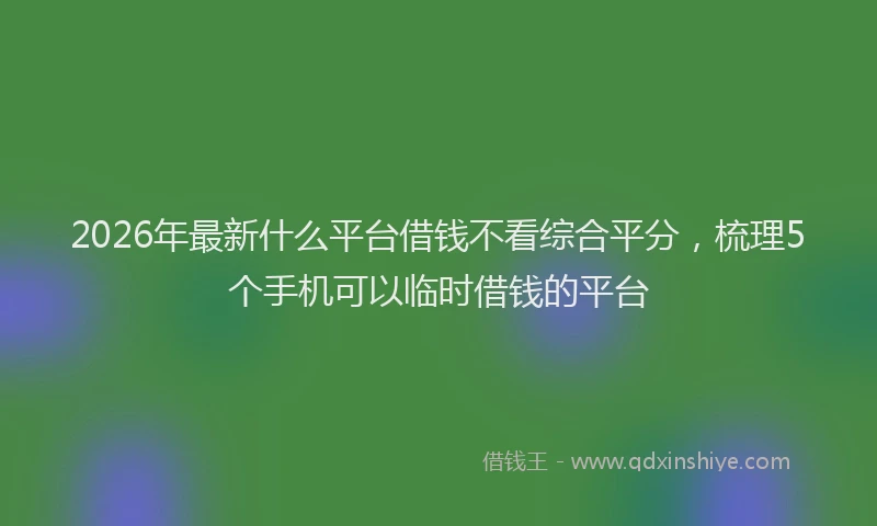 2026年最新什么平台借钱不看综合平分，梳理5个手机可以临时借钱的平台