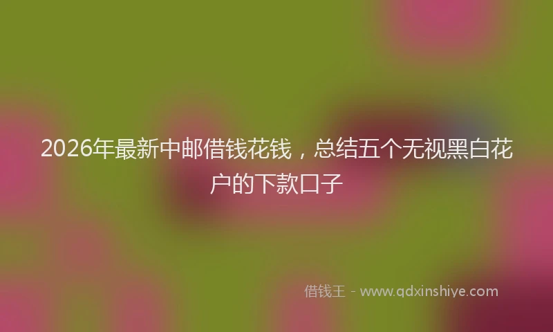 2026年最新中邮借钱花钱，总结五个无视黑白花户的下款口子