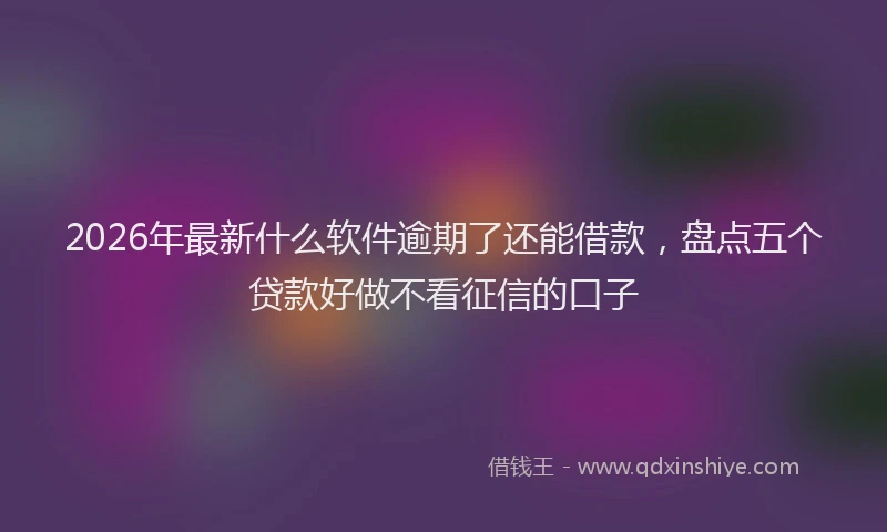2026年最新什么软件逾期了还能借款，盘点五个贷款好做不看征信的口子