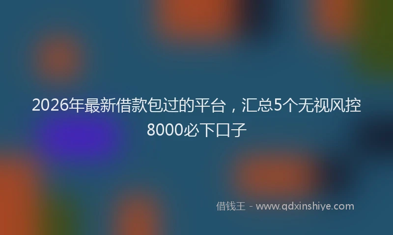 2026年最新借款包过的平台,汇总5个无视风控8000必下口子