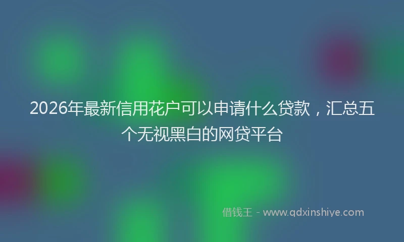 2026年最新信用花户可以申请什么贷款,汇总五个无视黑白的网贷平台