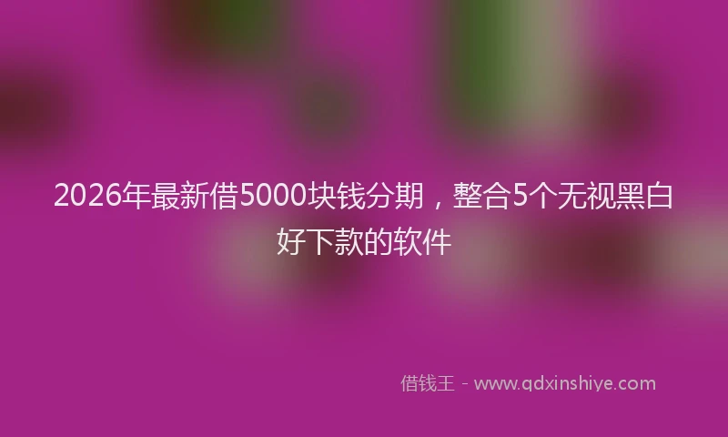 2026年最新借5000块钱分期，整合5个无视黑白好下款的软件