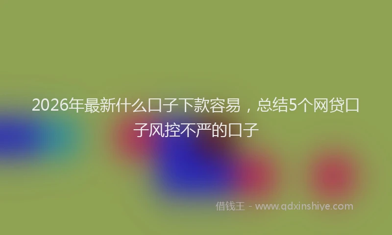 2026年最新什么口子下款容易，总结5个网贷口子风控不严的口子