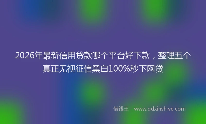 2026年最新信用贷款哪个平台好下款，整理五个真正无视征信黑白100%秒下网贷