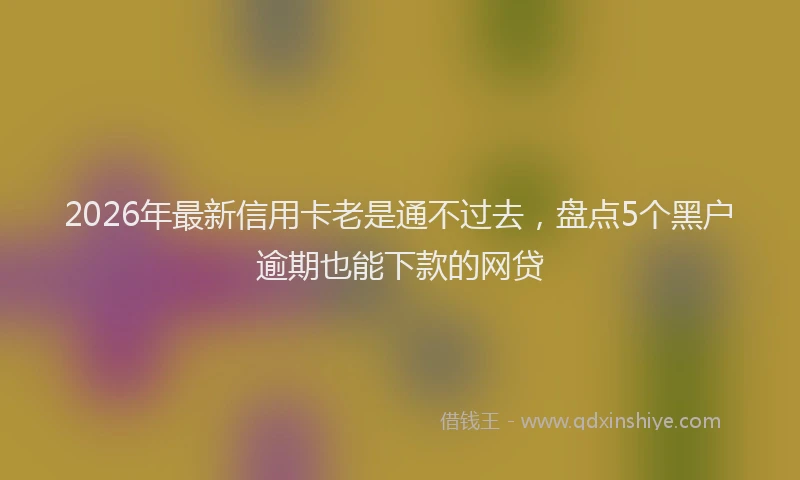 2026年最新信用卡老是通不过去，盘点5个黑户逾期也能下款的网贷