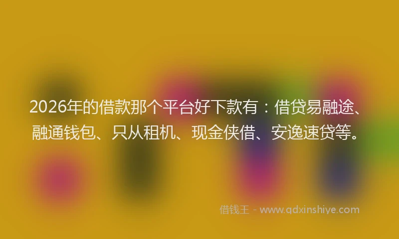 2026年的借款那个平台好下款有:借贷易融途、融通钱包、只从租机、现金侠借、安逸速贷等。