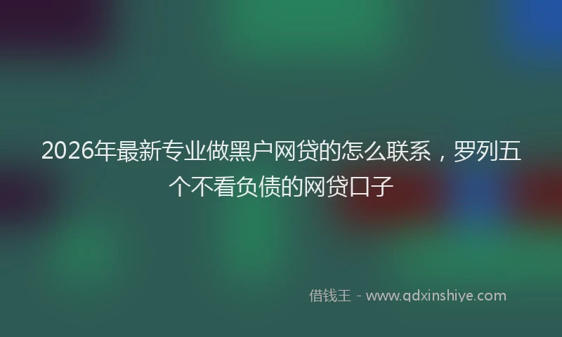2026年最新专业做黑户网贷的怎么联系,罗列五个不看负债的网贷口子