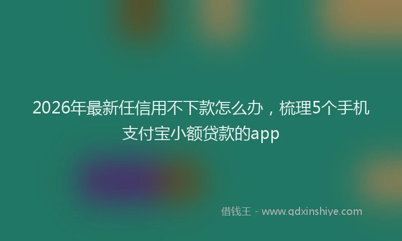 2026年最新任信用不下款怎么办，梳理5个手机支付宝小额贷款的app