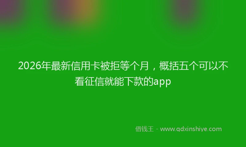 2026年最新信用卡被拒等个月,概括五个可以不看征信就能下款的app