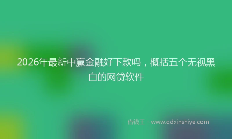 2026年最新中赢金融好下款吗,概括五个无视黑白的网贷软件