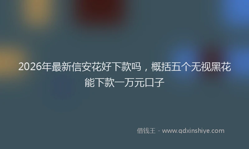 2026年最新信安花好下款吗,概括五个无视黑花能下款一万元口子