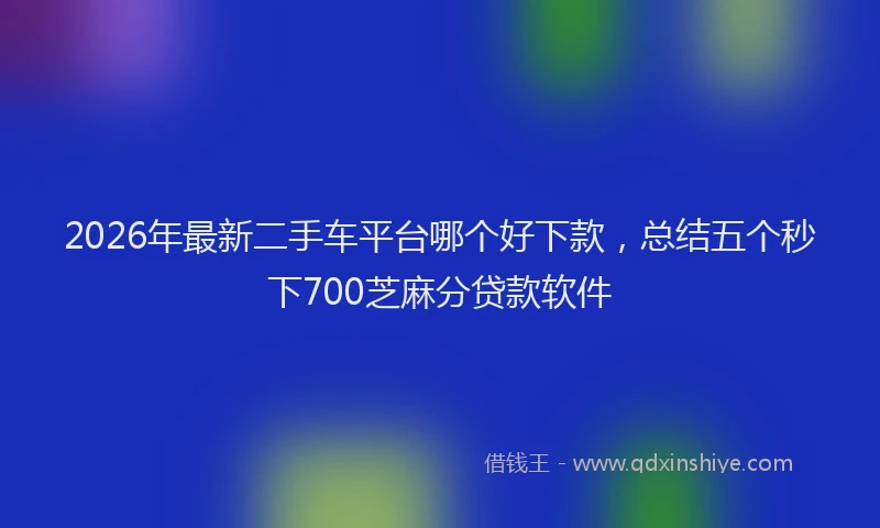 2026年最新二手车平台哪个好下款，总结五个秒下700芝麻分贷款软件