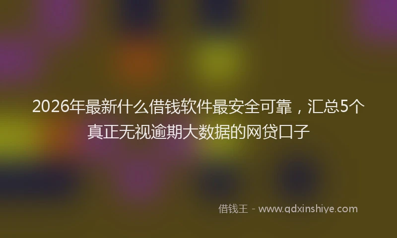 2026年最新什么借钱软件最安全可靠，汇总5个真正无视逾期大数据的网贷口子