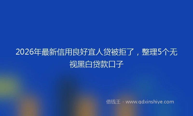 2026年最新信用良好宜人贷被拒了,整理5个无视黑白贷款口子
