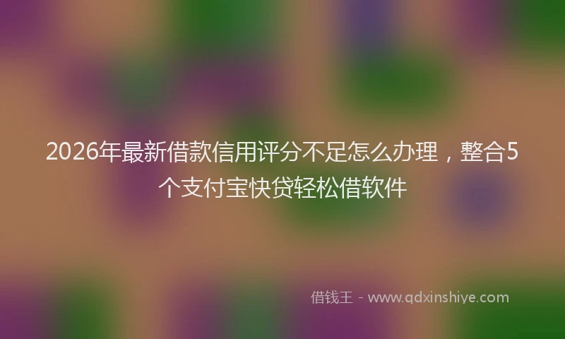 2026年最新借款信用评分不足怎么办理,整合5个支付宝快贷轻松借软件