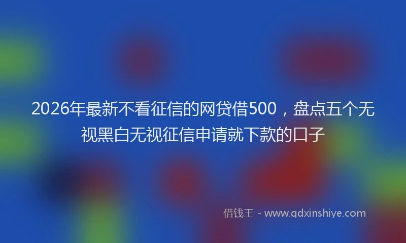 2026年最新不看征信的网贷借500，盘点五个无视黑白无视征信申请就下款的口子