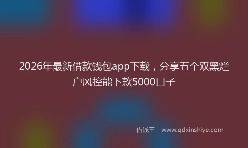2026年最新借款钱包app下载，分享五个双黑烂户风控能下款5000口子
