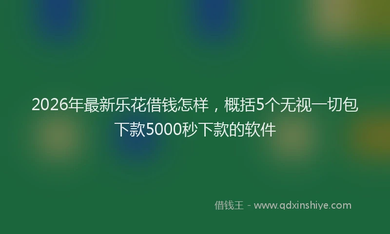 2026年最新乐花借钱怎样,概括5个无视一切包下款5000秒下款的软件
