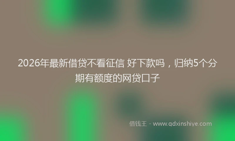 2026年最新借贷不看征信 好下款吗,归纳5个分期有额度的网贷口子