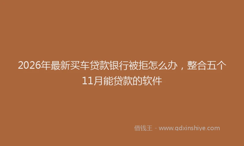 2026年最新买车贷款银行被拒怎么办，整合五个11月能贷款的软件