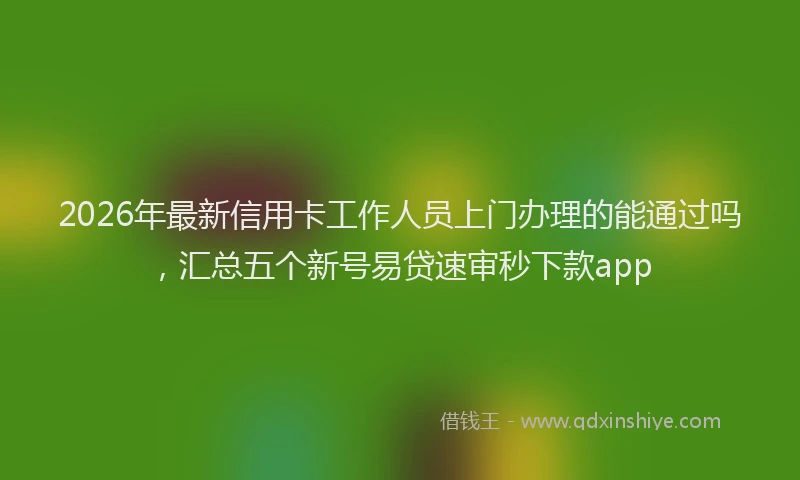 2026年最新信用卡工作人员上门办理的能通过吗,汇总五个新号易贷速审秒下款app