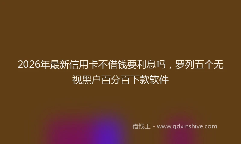 2026年最新信用卡不借钱要利息吗，罗列五个无视黑户百分百下款软件