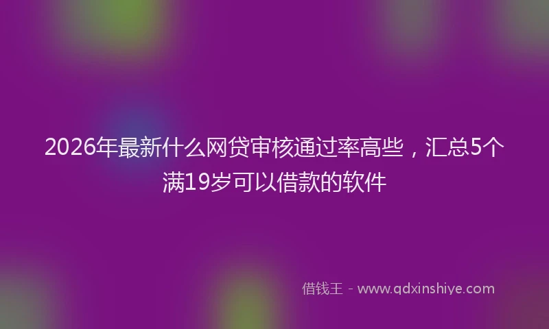 2026年最新什么网贷审核通过率高些,汇总5个满19岁可以借款的软件